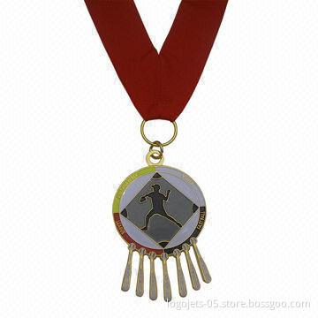 Award Medal with Soft Enamel Colors Filled, OEM Orders are Accepted